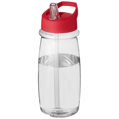 H2O ACTIVE® PULSE 600 ML SPOUT LID SPORTS BOTTLE in Transparent & Red