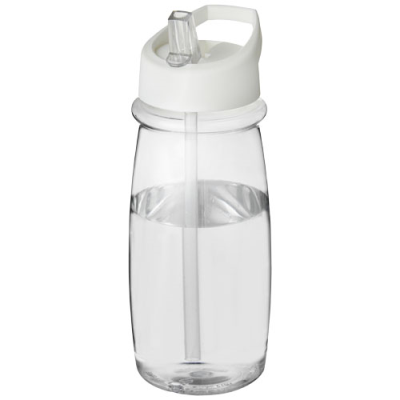 H2O ACTIVE® PULSE 600 ML SPOUT LID SPORTS BOTTLE in Transparent & White