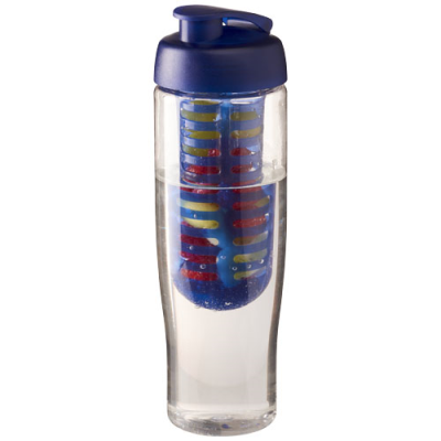 H2O ACTIVE® TEMPO 700 ML FLIP LID SPORTS BOTTLE & INFUSER in Clear Transparent & Blue