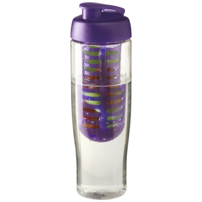 H2O ACTIVE® TEMPO 700 ML FLIP LID SPORTS BOTTLE & INFUSER in Clear Transparent & Purple