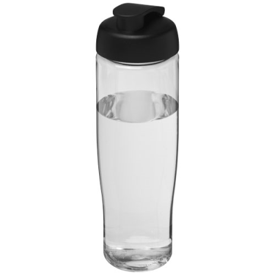 H2O ACTIVE® TEMPO 700 ML FLIP LID SPORTS BOTTLE in Clear Transparent & Solid Black