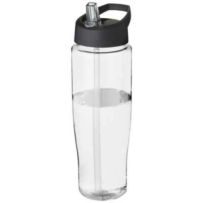 H2O ACTIVE® TEMPO 700 ML SPOUT LID SPORTS BOTTLE in Clear Transparent & Solid Black