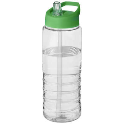 H2O ACTIVE® TREBLE 750 ML SPOUT LID SPORTS BOTTLE in Clear Transparent & Green