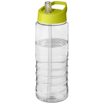 H2O ACTIVE® TREBLE 750 ML SPOUT LID SPORTS BOTTLE in Clear Transparent & Lime