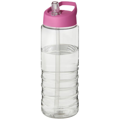 H2O ACTIVE® TREBLE 750 ML SPOUT LID SPORTS BOTTLE in Clear Transparent & Pink