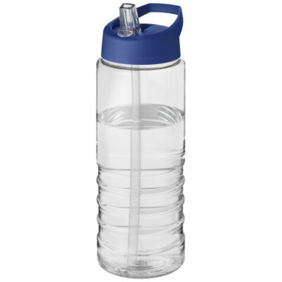 H2O ACTIVE® TREBLE 750 ML SPOUT LID SPORTS BOTTLE in Transparent & Blue