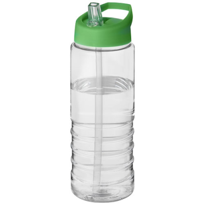 H2O ACTIVE® TREBLE 750 ML SPOUT LID SPORTS BOTTLE in Transparent & Green