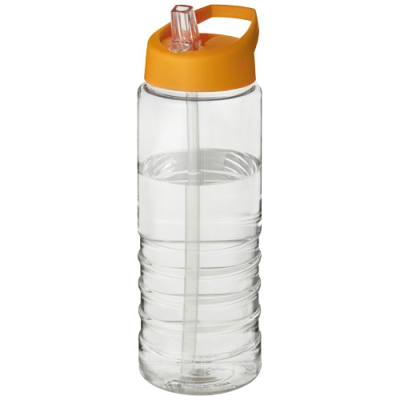 H2O ACTIVE® TREBLE 750 ML SPOUT LID SPORTS BOTTLE in Transparent & Orange