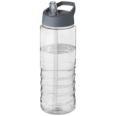 H2O ACTIVE® TREBLE 750 ML SPOUT LID SPORTS BOTTLE in Transparent & Storm Grey