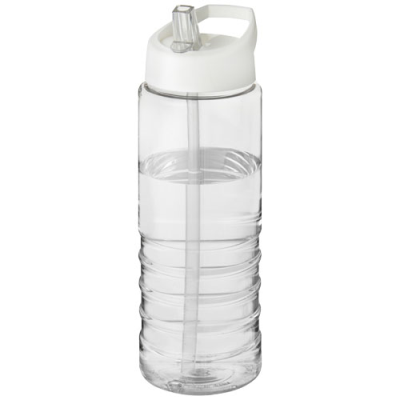 H2O ACTIVE® TREBLE 750 ML SPOUT LID SPORTS BOTTLE in Transparent & White