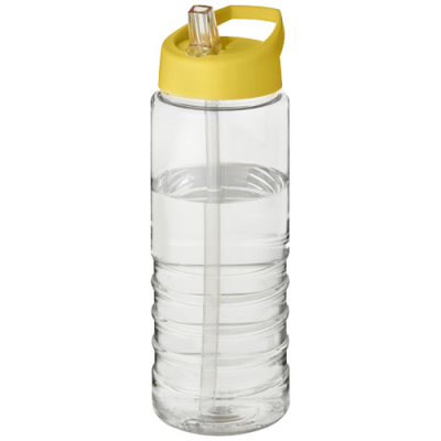 H2O ACTIVE® TREBLE 750 ML SPOUT LID SPORTS BOTTLE in Transparent & Yellow