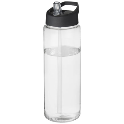 H2O ACTIVE® VIBE 850 ML SPOUT LID SPORTS BOTTLE in Transparent & Solid Black