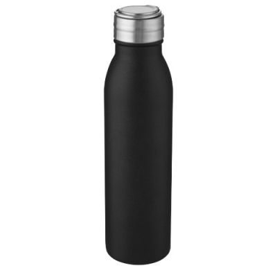 HARPER 700 ML RCS CERTIFIED STAINLESS STEEL METAL WATER BOTTLE with Metal Loop in Solid Black