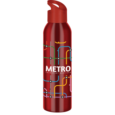 JET ALUMINIUM METAL WATER BOTTLE - 650ML RED