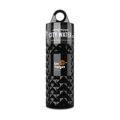 JOIN THE PIPE NAIROBI CITY WATER - FILLED BOTTLE 500 ML in Black