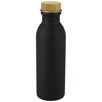 KALIX 650 ML STAINLESS STEEL METAL WATER BOTTLE in Solid Black