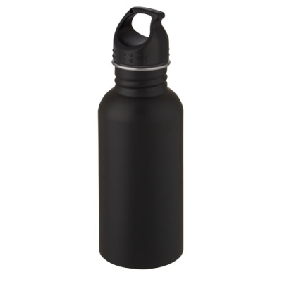 LUCA 500 ML STAINLESS STEEL METAL WATER BOTTLE in Solid Black