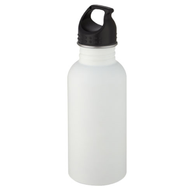 LUCA 500 ML STAINLESS STEEL METAL WATER BOTTLE in White