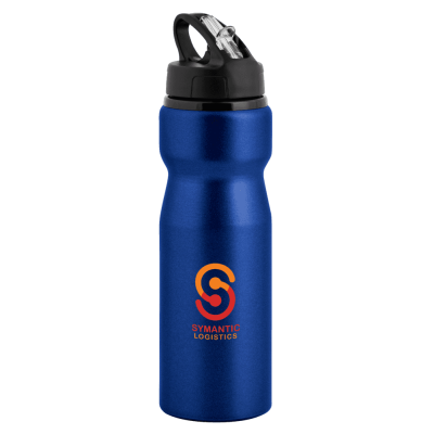 NOVA ALUMINIUM METAL WATER BOTTLE with Flip Sipper Lid - 750Ml Dark Blue