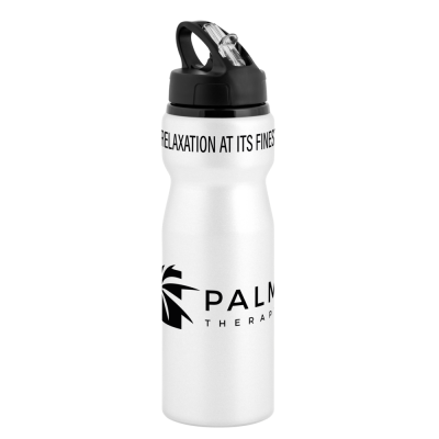 NOVA ALUMINIUM METAL WATER BOTTLE with Flip Sipper Lid - 750Ml White