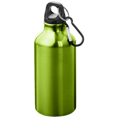 OREGON 400 ML ALUMINIUM METAL WATER BOTTLE with Carabiner in Apple Green & Pearl