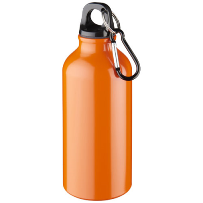 OREGON 400 ML ALUMINIUM METAL WATER BOTTLE with Carabiner in Orange