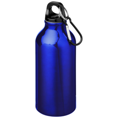 OREGON 400 ML RCS CERTIFIED RECYCLED ALUMINIUM METAL WATER BOTTLE with Carabiner in Blue