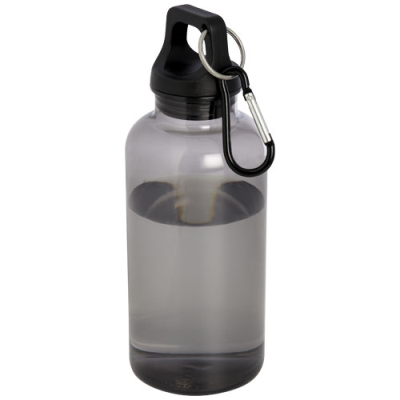 OREGON 400 ML RCS CERTIFIED RECYCLED PLASTIC WATER BOTTLE with Carabiner in Solid Black