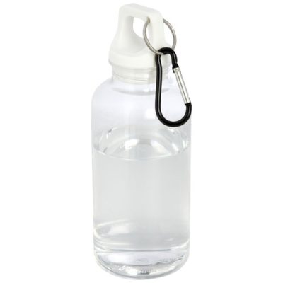 OREGON 400 ML RCS CERTIFIED RECYCLED PLASTIC WATER BOTTLE with Carabiner in White