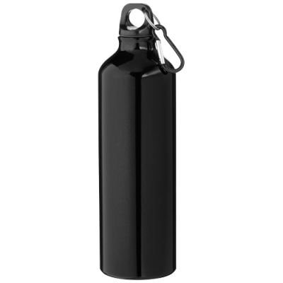 OREGON 770 ML RCS CERTIFIED RECYCLED ALUMINIUM METAL WATER BOTTLE with Carabiner in Solid Black