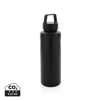 RCS CERTIFIED RECYCLED PP WATER BOTTLE with Handle in Black