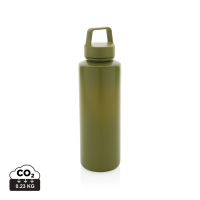 RCS CERTIFIED RECYCLED PP WATER BOTTLE with Handle in Green