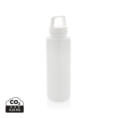 RCS CERTIFIED RECYCLED PP WATER BOTTLE with Handle in White