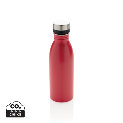 RCS RECYCLED STAINLESS STEEL METAL DELUXE WATER BOTTLE in Red