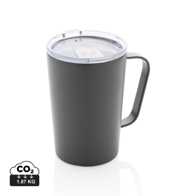 RCS RECYCLED STAINLESS STEEL METAL MODERN VACUUM MUG with Lid in Anthracite