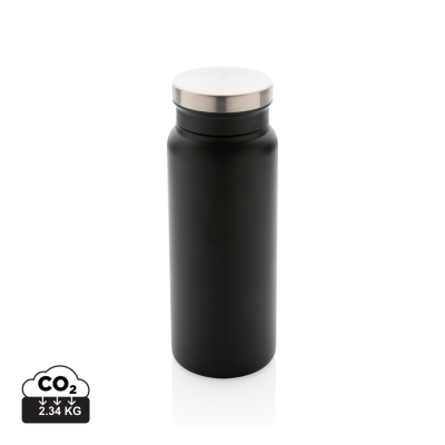 RCS RECYCLED STAINLESS STEEL METAL VACUUM BOTTLE 600ML in Black