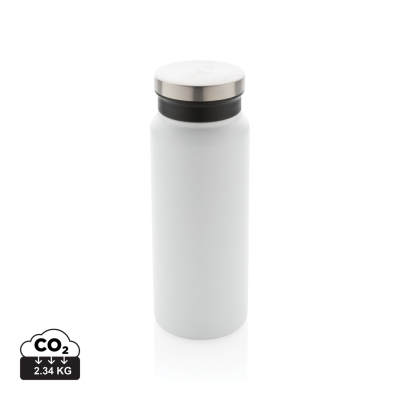 RCS RECYCLED STAINLESS STEEL METAL VACUUM BOTTLE 600ML in White