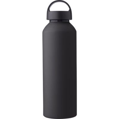 RECYCLED ALUMINIUM METAL SINGLE WALLED BOTTLE (800ML) in Black