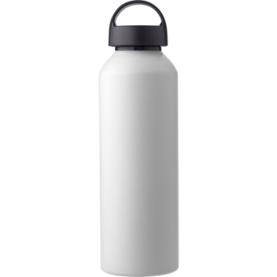 RECYCLED ALUMINIUM METAL SINGLE WALLED BOTTLE (800ML) in White