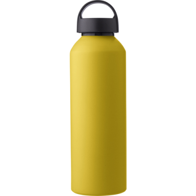 RECYCLED ALUMINIUM METAL SINGLE WALLED BOTTLE (800ML) in Yellow