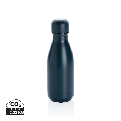 SOLID COLOUR VACUUM STAINLESS STEEL METAL BOTTLE 260ML in Blue