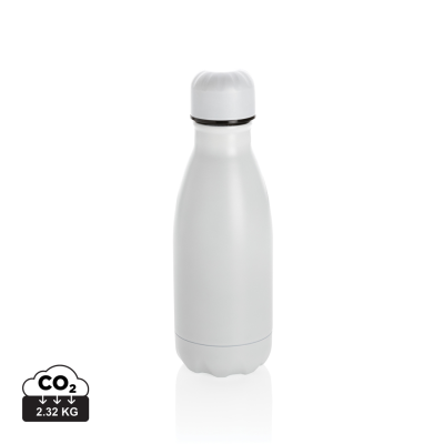 SOLID COLOUR VACUUM STAINLESS STEEL METAL BOTTLE 260ML in White