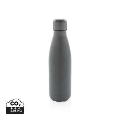 SOLID COLOUR VACUUM STAINLESS STEEL METAL BOTTLE 500 ML in Grey