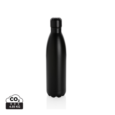 SOLID COLOUR VACUUM STAINLESS STEEL METAL BOTTLE 750ML in Black