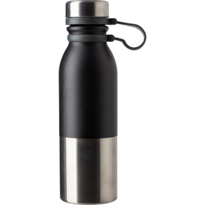 STAINLESS STEEL METAL BOTTLE 600ML in Black