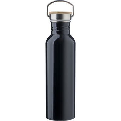 STAINLESS STEEL METAL BOTTLE (700ML) SINGLE WALLED in Black