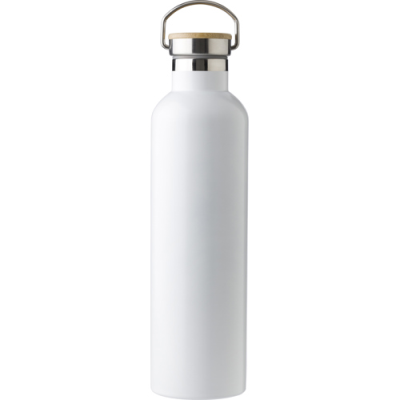 STAINLESS STEEL METAL DOUBLE WALLED BOTTLE (1L) in White