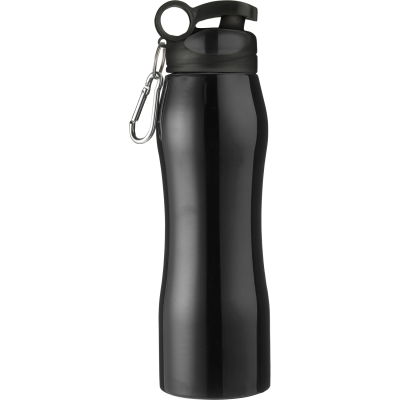 STAINLESS STEEL METAL SINGLE WALLED BOTTLE (750ML) in Black