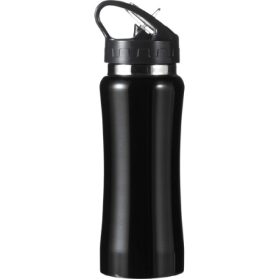 STEEL DRINK BOTTLE (600ML) SINGLE WALLED in Black