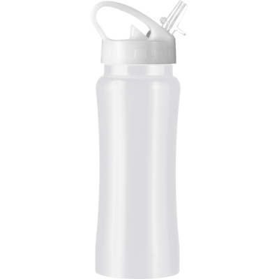 STEEL DRINK BOTTLE (600ML) SINGLE WALLED in White